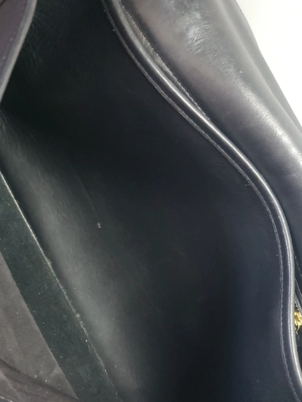 Coach Classic Black Leather Messenger Bag with Shoulder Strap